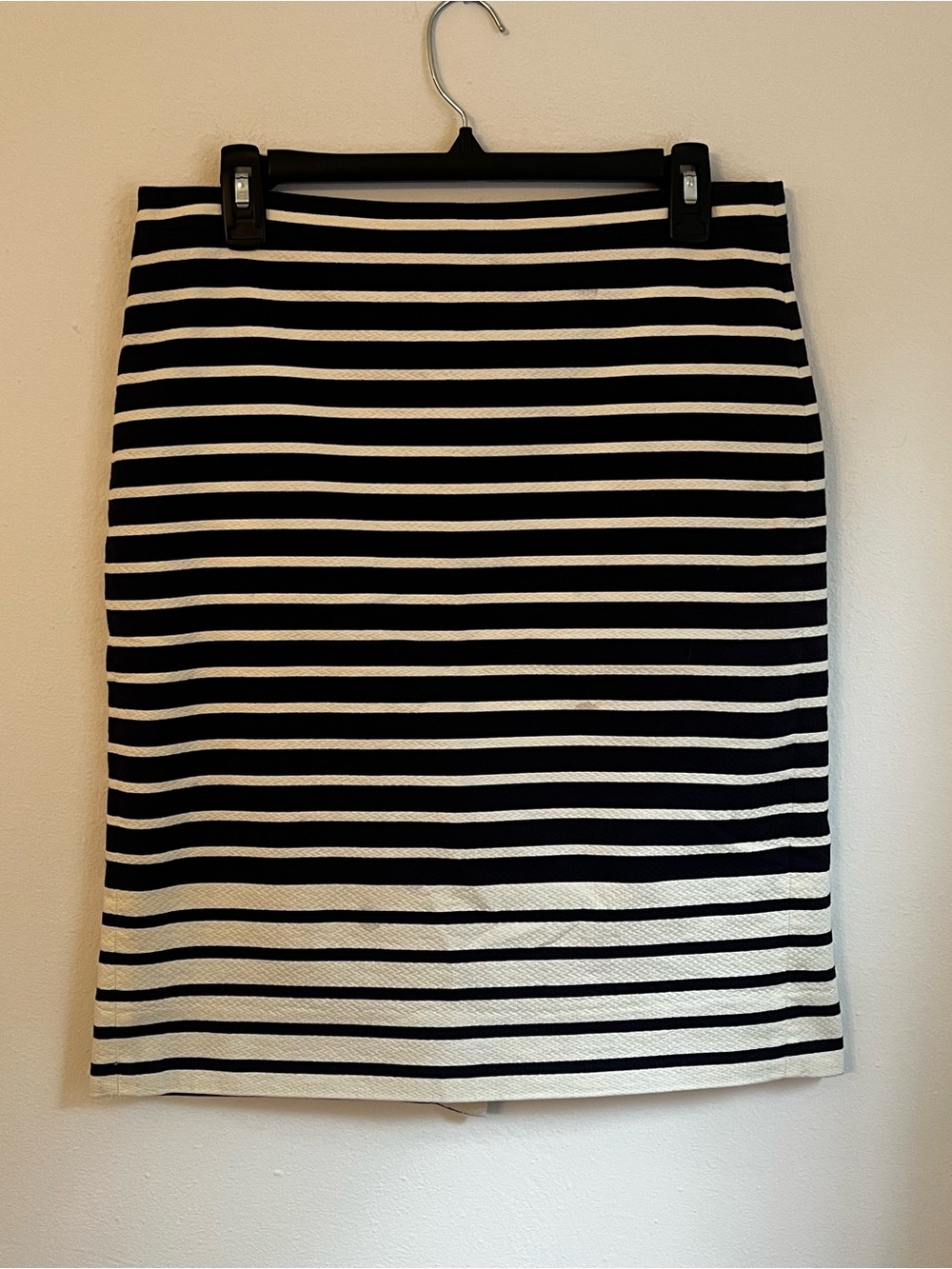 Classic Navy and White Striped J Crew Pencil Skirt